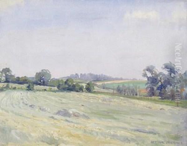 Just A Hay-field, Bedwyn Oil Painting by Arthur Henry Jenkins