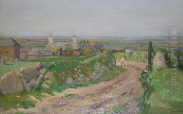 A Lane In Cornwall Oil Painting by Arthur Henry Jenkins