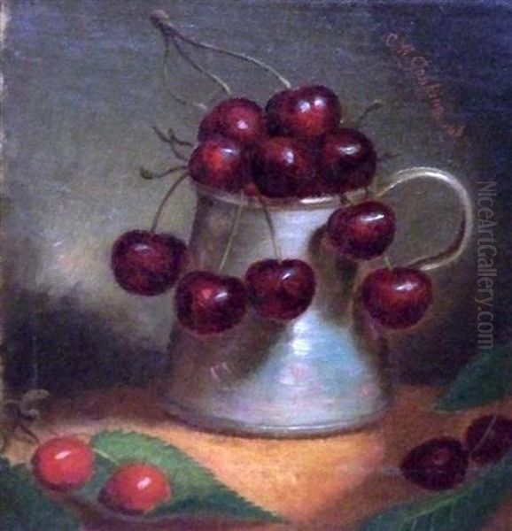 A Cup Of Cherries Oil Painting by Charles Waldo Jenkins