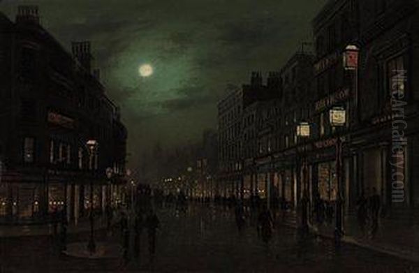 The Strand By Moonlight Oil Painting by Wilfred Jenkins