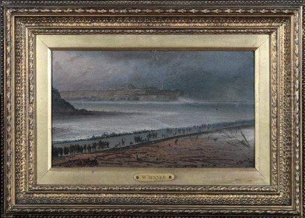 Tynemouth Northumberland From South Shields Pier Oil Painting by William Jenner