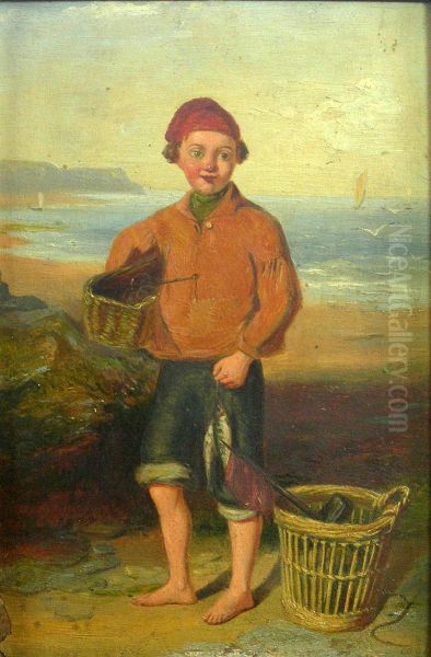 A Young Fisherboy Oil Painting by R.H. Jennings