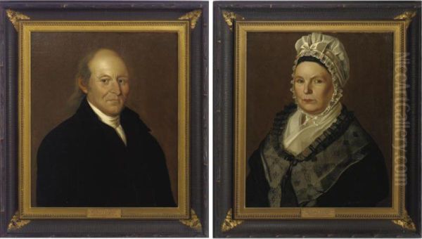 Portrait Of Captain Lazarus Ruggles And Hannah Bostwick Ruggles Of New Milford, Connecticut Oil Painting by Richard Jennys