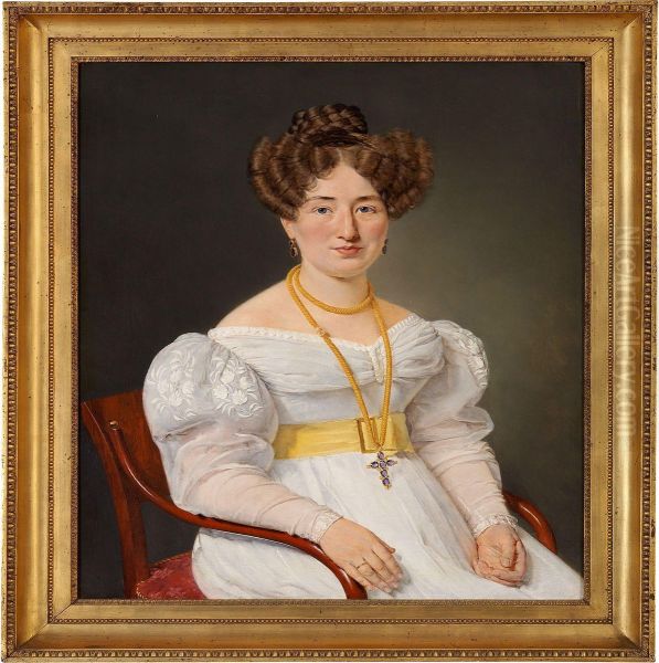 Portrait Of Christiane Gram Oil Painting by C. A. Jensen