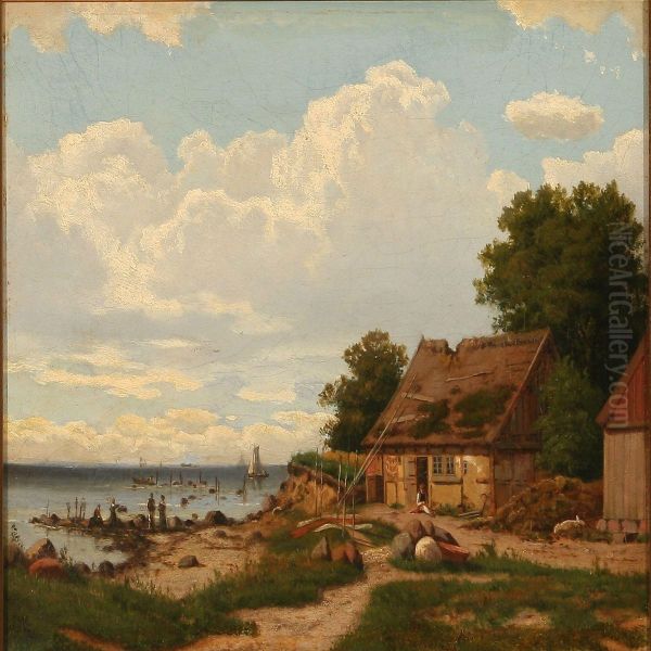 Strandmollen, Spring Forbi Oil Painting by Edvard Michael Jensen