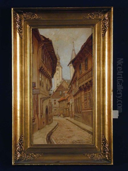 Ansicht Aus Goslar Oil Painting by Louis Isak Napoleon Jensen