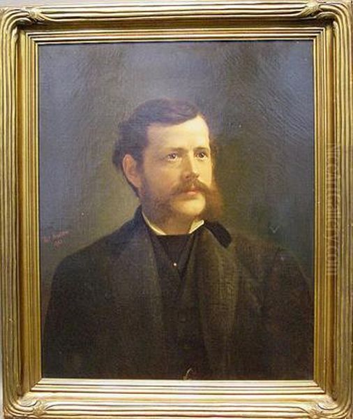 Portrait Of A Gentleman, Purportedly William Perry Oil Painting by Thomas Martin Jensen