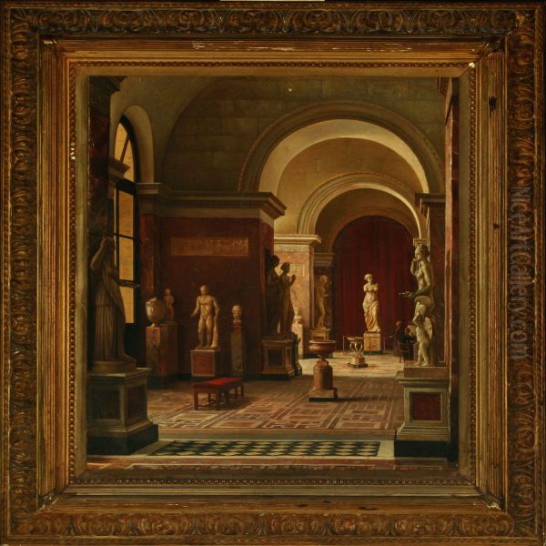 Interior From Louvre Oil Painting by Morten Jepsen