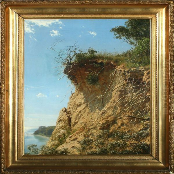 Coastal Scenery With Cliffs Oil Painting by August Andreas Jerndorff