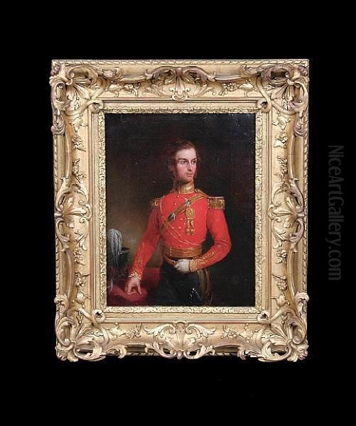 Portrait Of An Officer Of The Somerset Light Infantry Oil Painting by Ambrosini Jerome