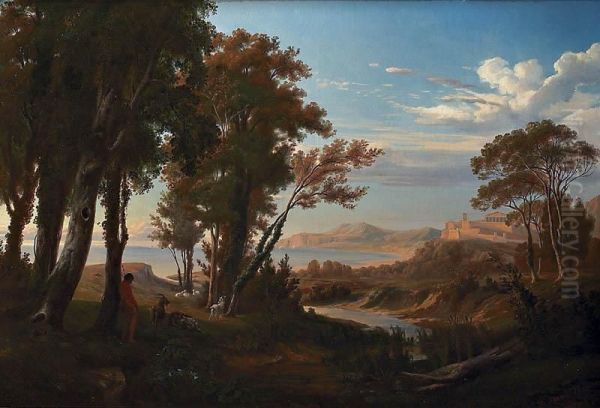 Paysage Arcadien Oil Painting by Gaston Jesse