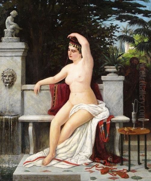 Susanna Im Bade Oil Painting by Carl Ludwig Jessen