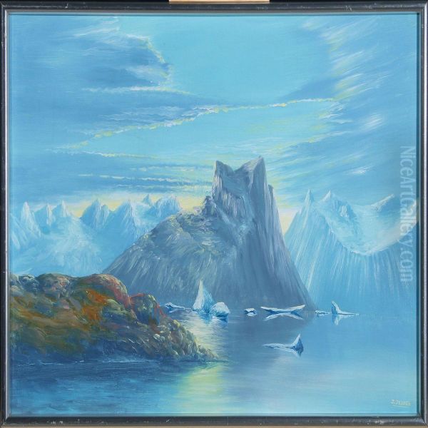 Scenery From Greenland Oil Painting by Jes Jessen