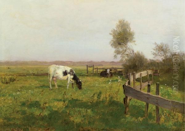 Weide Bei Cayeux Oil Painting by Eugene Jettel