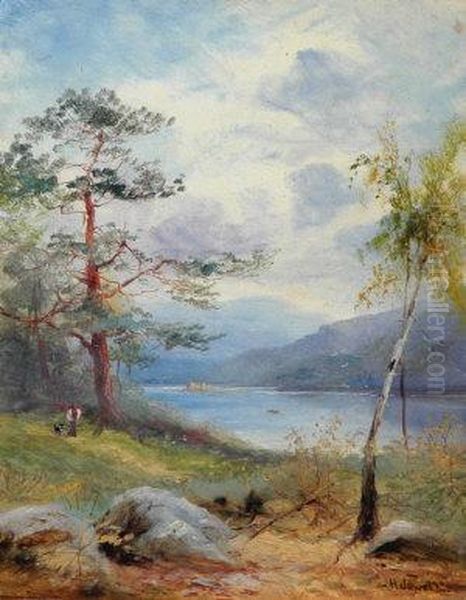 Inverawe Loch Awe Oil Painting by J. Jewell