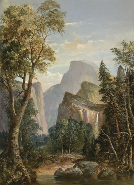 A View Of Yosemite Oil Painting by William Smith Jewett