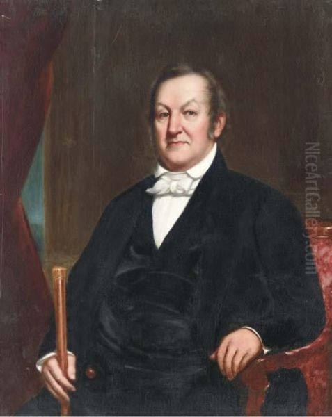 A Portrait Of A Gentleman, Said To Be Cornelius Dubois Oil Painting by William Smith Jewett