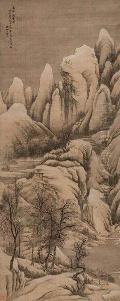 Snowy Mountain Oil Painting by Gao Jian