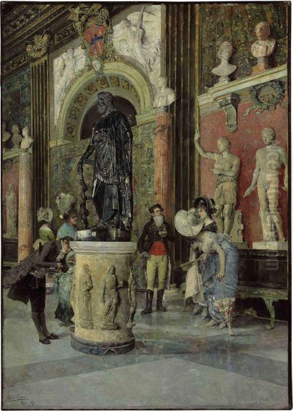 In The Capitoline Museum, Rome Oil Painting by Luis Jimenez Y Aranda