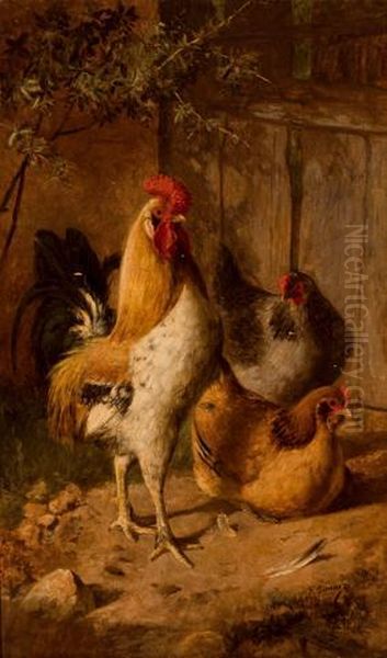 Gallinero Oil Painting by Federico Jimenez y Fernandez