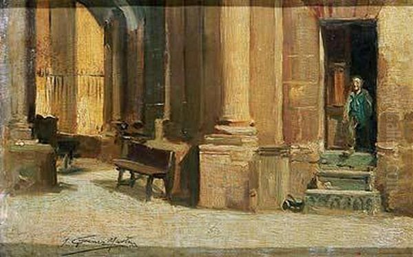 Interior De Iglesia Oil Painting by Juan Jimenez Martin