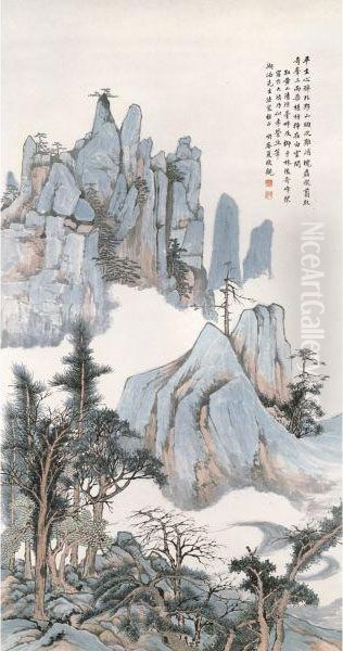 Magnificant Views Of Mt. Huang Oil Painting by Xia Jingguan