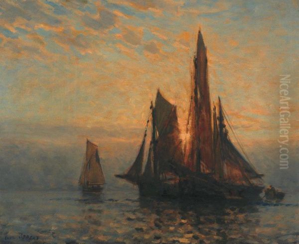 Evening Calm Oil Painting by Paul C.F. Jobert