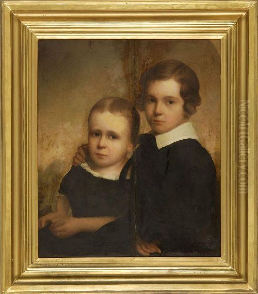 Portrait Of Two Young Boys Oil Painting by Nathaniel Jocelyn