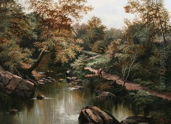 Glen Muir, Scotland Oil Painting by Henry Bates Joel