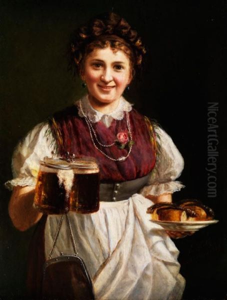 Wohl Bekomms Oil Painting by Karl Hetz Johann