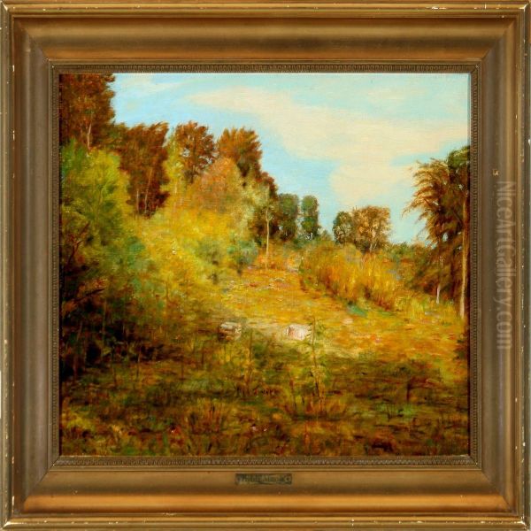 Danish Autumn Landscape From Tisvildeleje Oil Painting by Fridolin Johansen