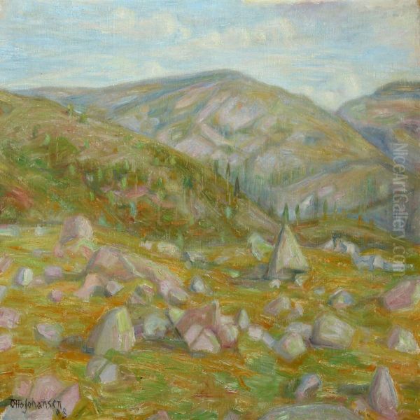 Norwegian Landscape Oil Painting by Otto Johansen