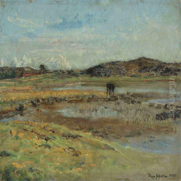 Scenery In A Meadow Oil Painting by Viggo Johansen