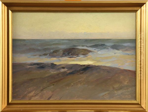 Kustmotiv Oil Painting by Arvid Johansson