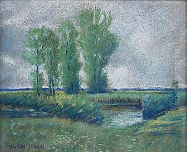 Weite Boddenlandschaft. Oil Painting by Eugen John