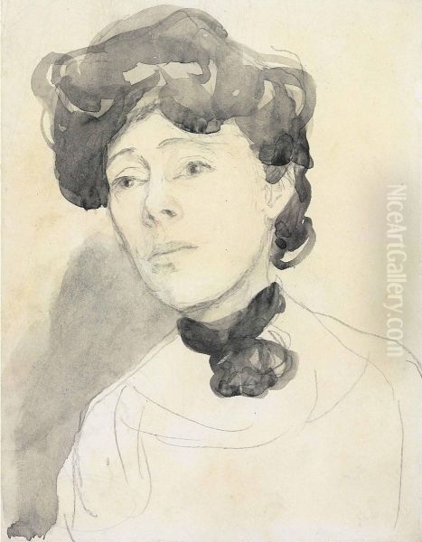 Portrait Of A Lady Oil Painting by Gwendolen John