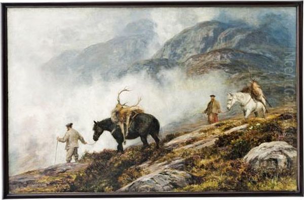 Bringing Home The Stags Oil Painting by Charles Edward Johnson