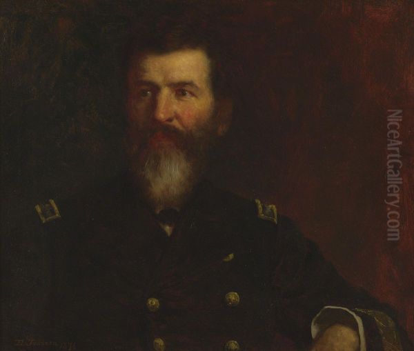 Portrait Of Commodore Philip Carrigan Johnson Oil Painting by Eastman Johnson