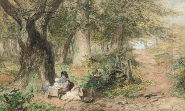 Childhood, Happy Days Oil Painting by Edward Killingworth Johnson