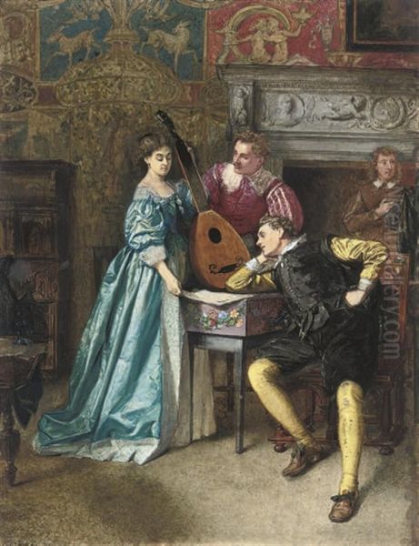 The Music Party Oil Painting by Edward Killingworth Johnson