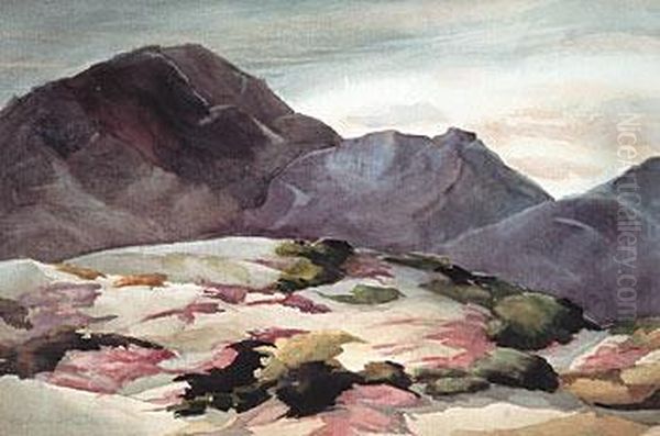 Hills And Verbana Oil Painting by Frederick Murray Johnson