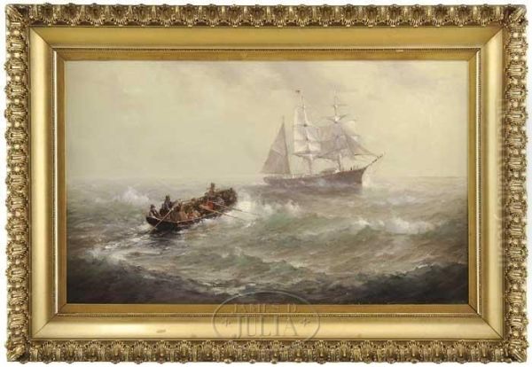 A Meeting With The Ship Oil Painting by Marshall Johnson