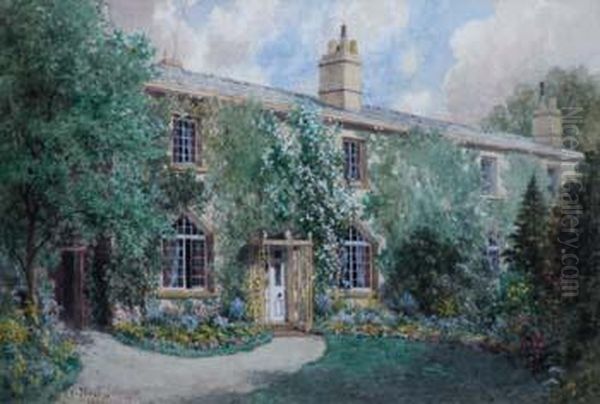 Oakfield Cottages, 
Stamford Road Oil Painting by Noel Johnson