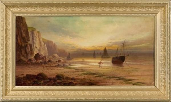 Moored Ships Oil Painting by Sidney Yates Johnson