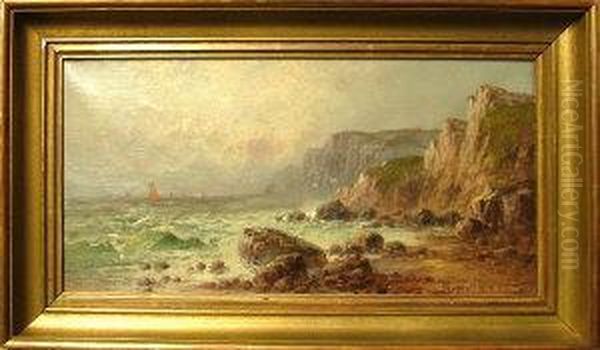 A Rocky Shore Oil Painting by Sidney Yates Johnson