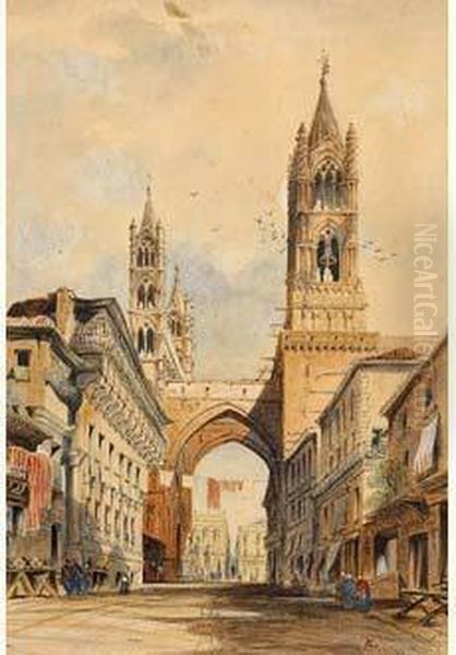 La Cathedrale De Palerme Oil Painting by August Johnsson