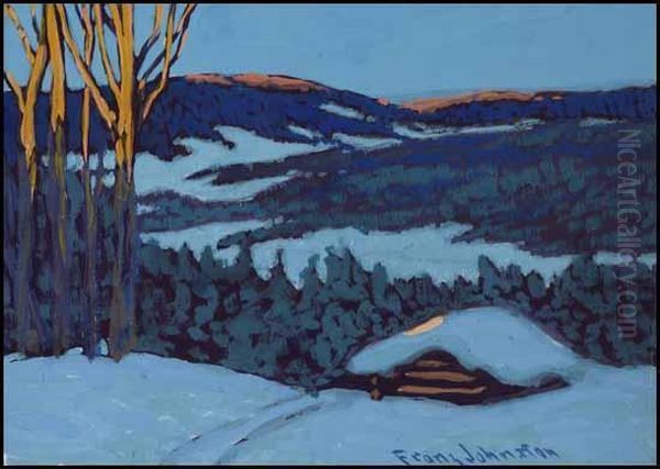 Winter - Late Afternoon Oil Painting by Franz Hans Johnston