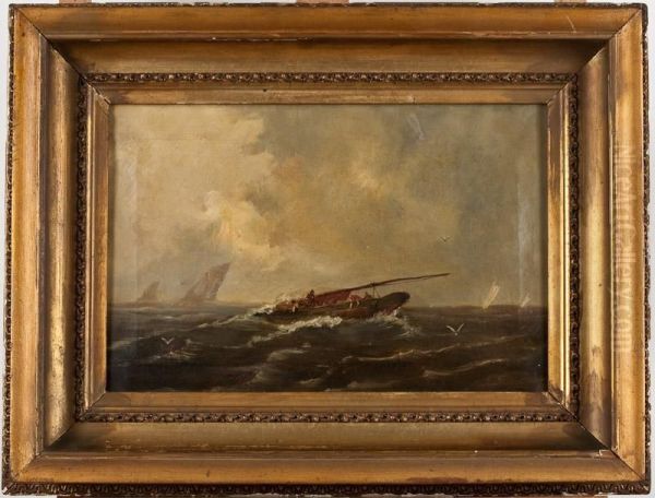 Riding Out The Gale Oil Painting by Harry Hamilton Johnston