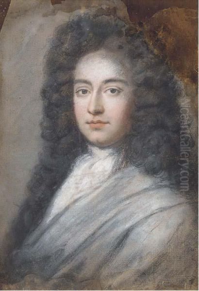 Portrait Of A Gentleman, Thought To Be Mr. Geekie, Bust-length, Ina Black Coat And White Cravat Oil Painting by Henrietta Johnston