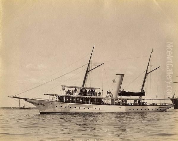 Steam Yachts And Launches Oil Painting by John Johnston